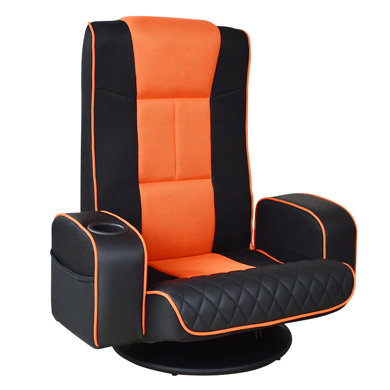 Regulowane krzesło do gier z siatkową podłogą i uchwytem na kubek (S-0107b)