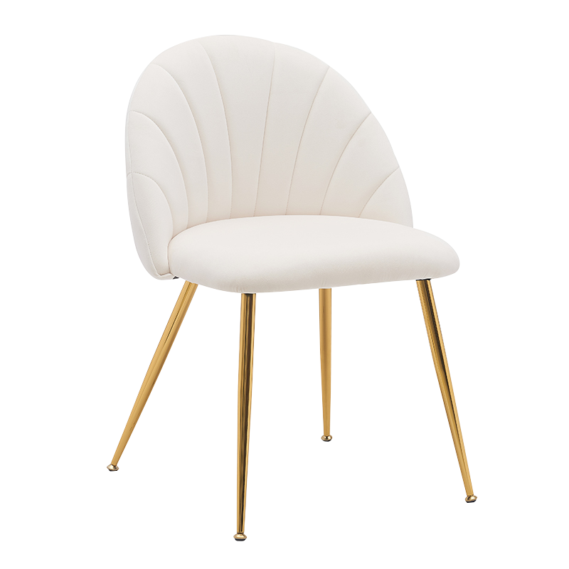 Krzesła do jadalni z białym aksamitem i niskim oparciem z drewnianym akcentem (Y-C28)
