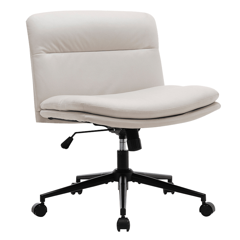 Białe krzesło do domowego biura, z szerokimi nogami i ramionami (Y-C56)