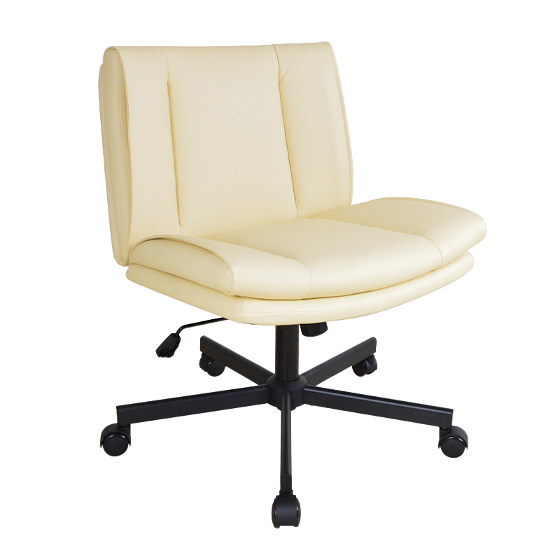 Krzesło biurowe do biura domowego, bez ramienia, ze średnim oparciem i szerokim tapicerką (X-5146)