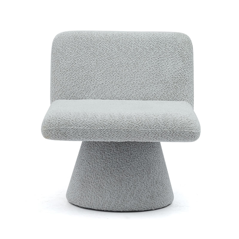 Nowoczesne szare tapicerowane obrotowe krzesło akcentujące salon z pojedynczą sofą (GY-642)