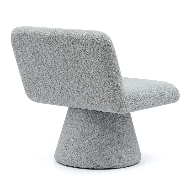 Nowoczesne szare tapicerowane obrotowe krzesło akcentujące salon z pojedynczą sofą (GY-642)