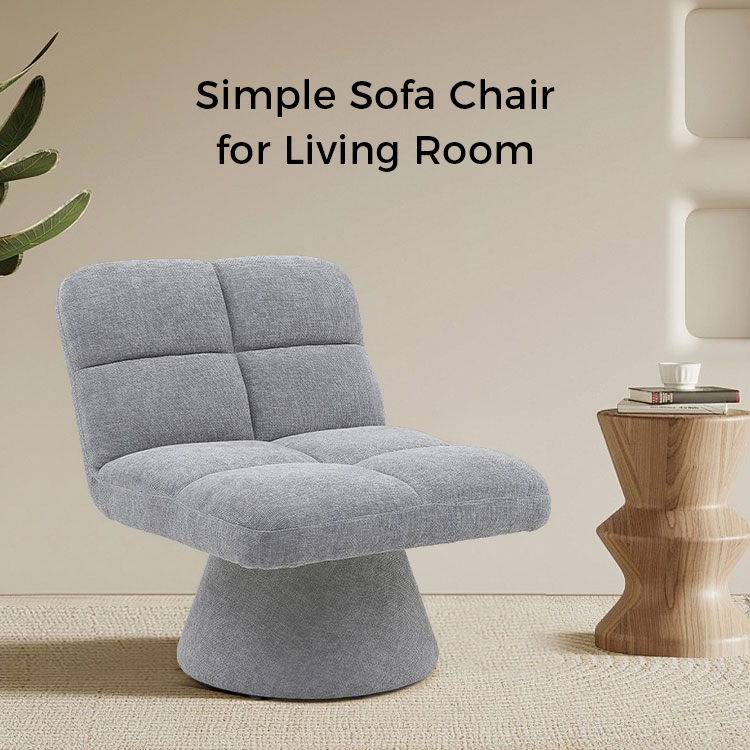 Strona główna Współczesny skandynawski Unikalna tkanina bez ramion Miękka poduszka Obrotowa sofa z krzesłami do salonu z obrotową podstawą (GY-643)