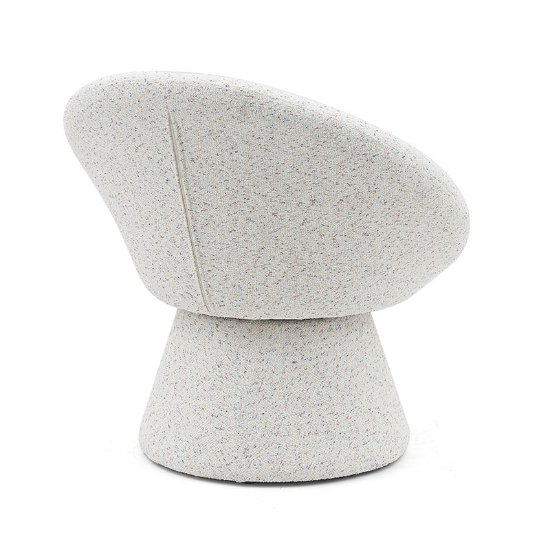 Nordycka biała tkanina Leniwy okrągły kształt Krzesło do salonu Sofa jednomiejscowa Akcentujące fotele wypoczynkowe z oparciem (GY-645)
