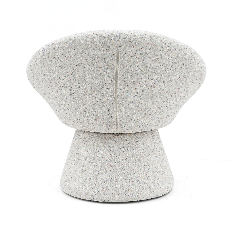 Nordycka biała tkanina Leniwy okrągły kształt Krzesło do salonu Sofa jednomiejscowa Akcentujące fotele wypoczynkowe z oparciem (GY-645)