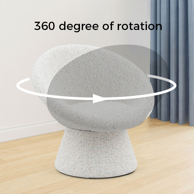 Nordycka biała tkanina Leniwy okrągły kształt Krzesło do salonu Sofa jednomiejscowa Akcentujące fotele wypoczynkowe z oparciem (GY-645)