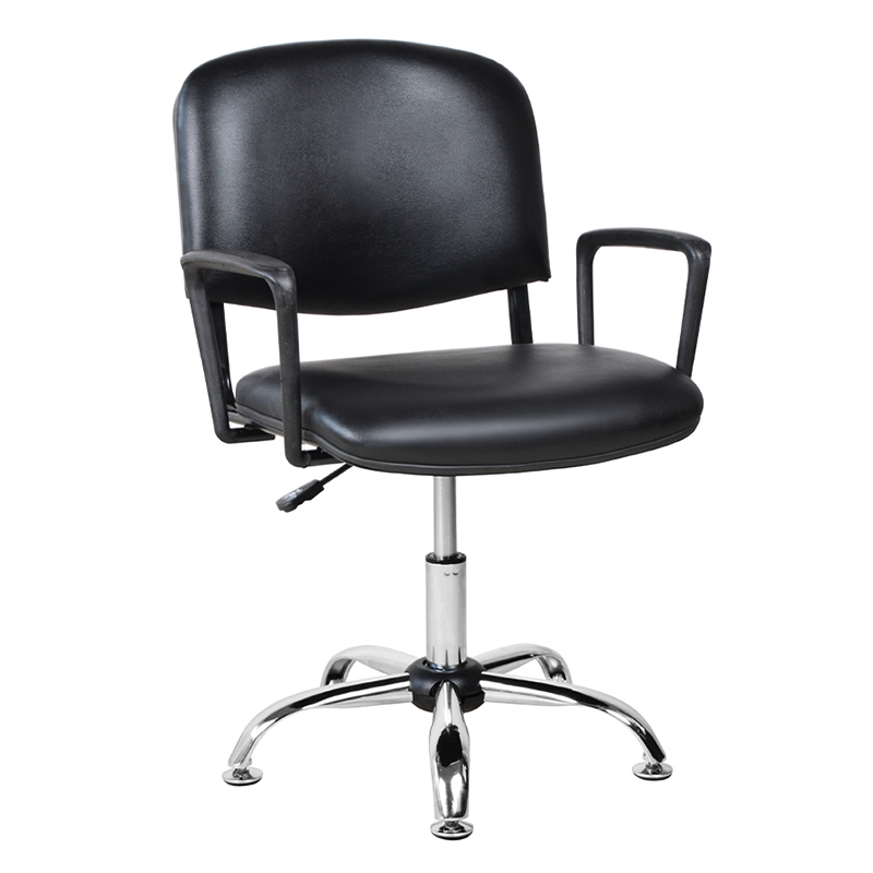 Krzesło salonowe z metalowym podłokietnikiem z niskim oparciem i chromowaną prowadnicą (M-6118)