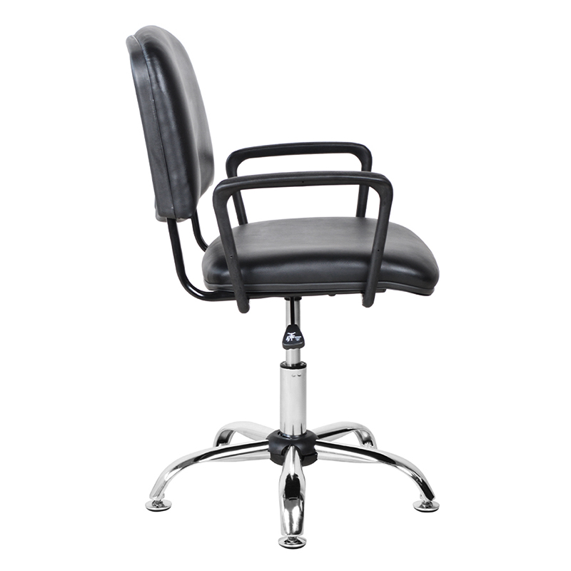 Krzesło salonowe z metalowym podłokietnikiem z niskim oparciem i chromowaną prowadnicą (M-6118)