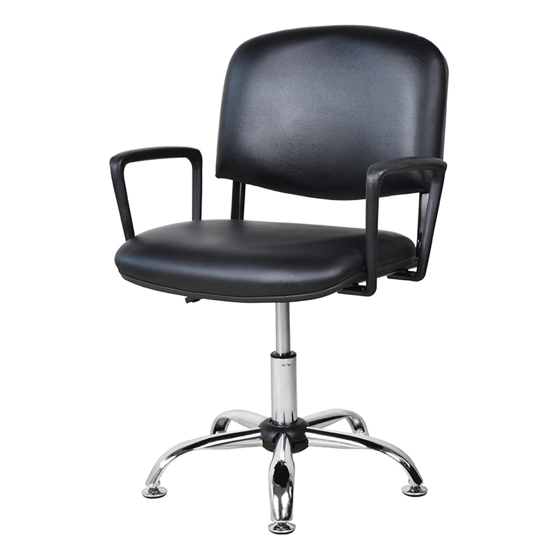 Krzesło salonowe z metalowym podłokietnikiem z niskim oparciem i chromowaną prowadnicą (M-6118)