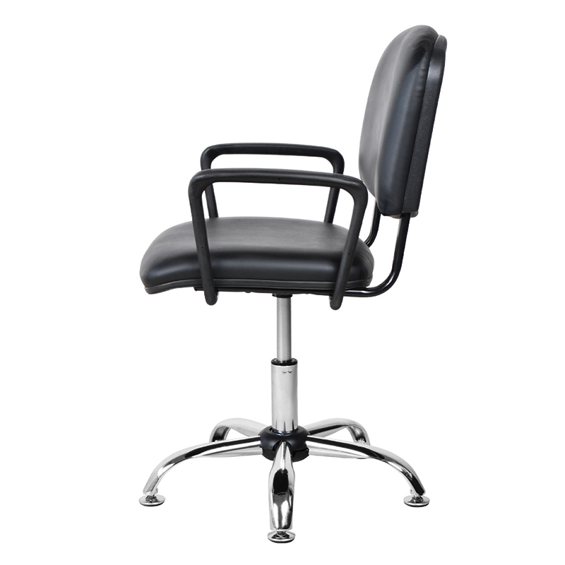 Krzesło salonowe z metalowym podłokietnikiem z niskim oparciem i chromowaną prowadnicą (M-6118)