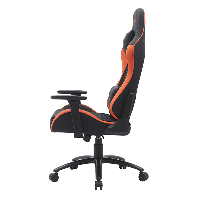 Pomarańczowe nowoczesne obrotowe krzesło do gier z regulowanymi podłokietnikami 3D (T-7122)