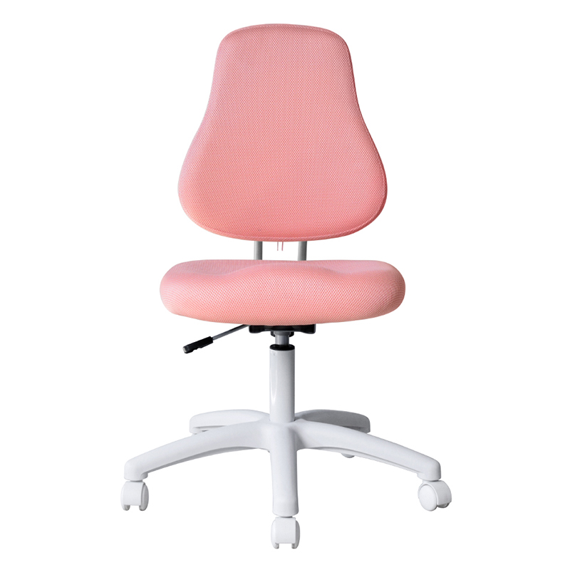 Krzesło zadaniowe dla personelu z różowego materiału, bez ramienia i z nylonową podstawą (M-6122)