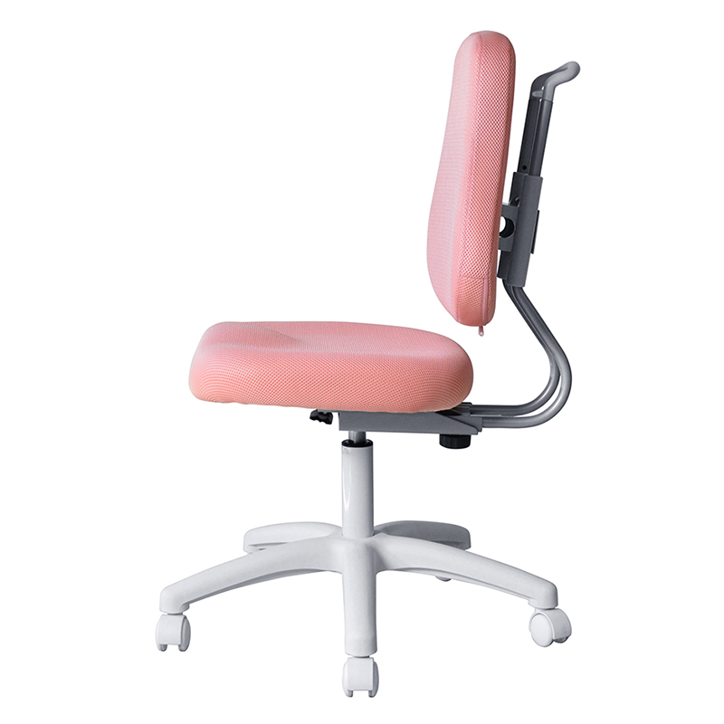 Krzesło zadaniowe dla personelu z różowego materiału, bez ramienia i z nylonową podstawą (M-6122)