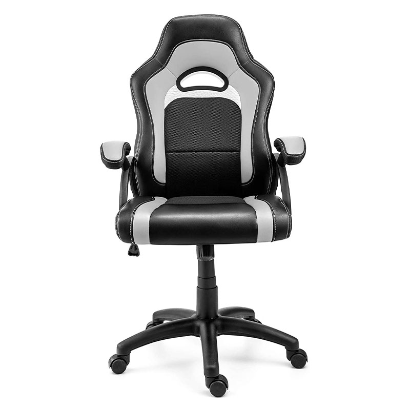 Fotel do salonu z nowoczesnej tkaniny z obrotowym regulowanym zagłówkiem i podnośnikiem Pu Metal Stalowy materiał do gier i komputerów (Y-2647)