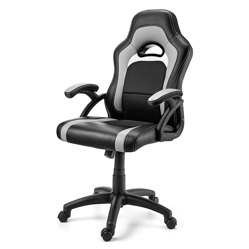 Fotel do salonu z nowoczesnej tkaniny z obrotowym regulowanym zagłówkiem i podnośnikiem Pu Metal Stalowy materiał do gier i komputerów (Y-2647)