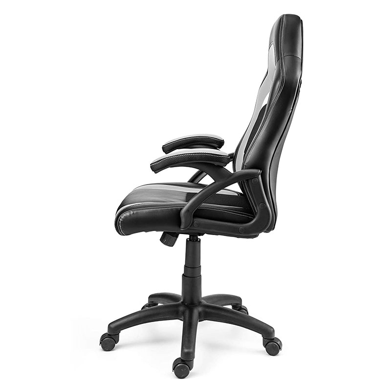 Fotel do salonu z nowoczesnej tkaniny z obrotowym regulowanym zagłówkiem i podnośnikiem Pu Metal Stalowy materiał do gier i komputerów (Y-2647)