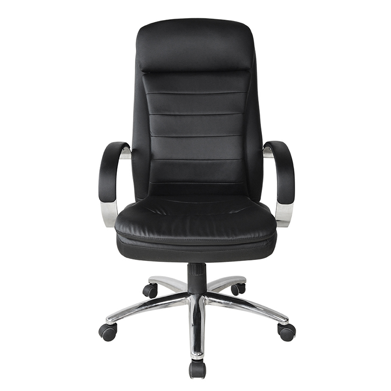 Krzesło biurowe z wysokim oparciem i podłokietnikiem z chromowaną podkładką (Y-2820)