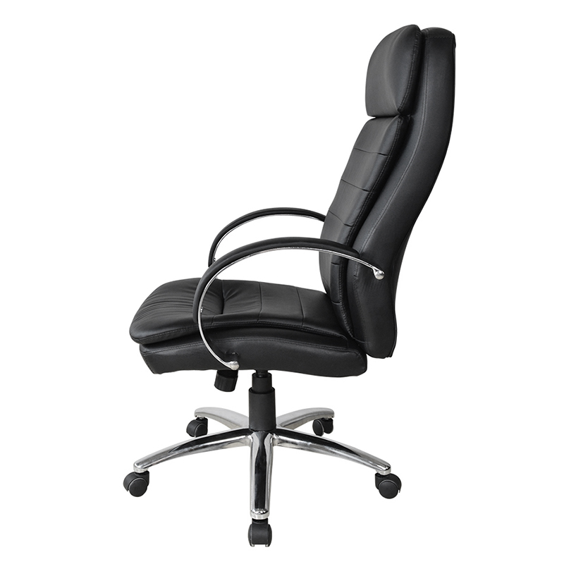 Krzesło biurowe z wysokim oparciem i podłokietnikiem z chromowaną podkładką (Y-2820)