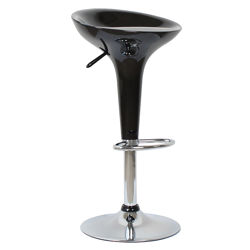 Czarne plastikowe krzesło barowe z obrotowym podnośnikiem ABS (GY-901)