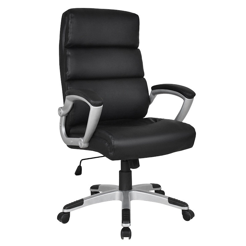 Czarne krzesło biurowe Boss z wysokim oparciem i wyściełanym podłokietnikiem (Y-2725)