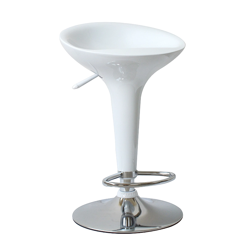 Krzesło barowe z tworzywa sztucznego, białego, obrotowego z tworzywa ABS (GY-901)